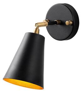 Czarny/w kolorze złota kinkiet ø 10 cm Evander – Opviq lights