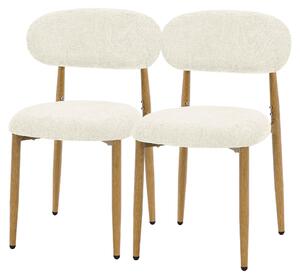Zestaw 2 krzeseł do jadalni ML-Design, tapicerowane krzesła kuchenne, obicie materiałowe, krzesła z oparciem, tapicerowane krzesła do salonu, kuchni i jadalni, kolor beżowy