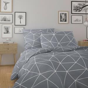 Kvalitex Bawełniana pościel Nordic Grid szara, 140 x 200 cm, 70 x 90 cm