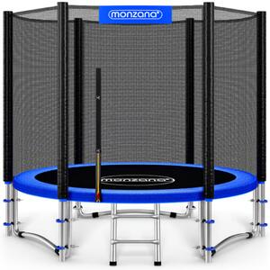 Trampolina z siatką bezpieczeństwa JUMP, Ø244cm, czarna/niebieska Monzana