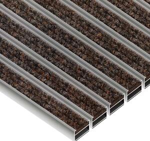 Wycieraczka aluminiowa 40 x 60 cm wkład tekstylny - Clean Ryps 12 mm brązowy Brak