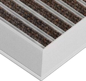 Wycieraczka aluminiowa 40 x 60 cm wkład tekstylny - Clean Ryps 12 mm brązowy Profil najazdowy