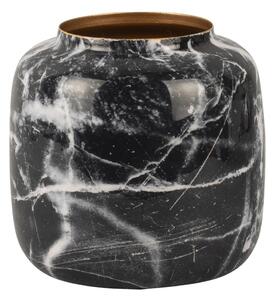 Czarno-biały żelazny wazon PT LIVING Marble, wys. 19,5 cm