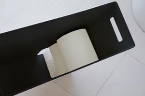 Czarny metalowy pojemnik na papier toaletowy Yamazaki Tower
