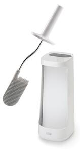 Biała szczotka do WC ze stojakiem na papier toaletowy Joseph Joseph Flex Plus