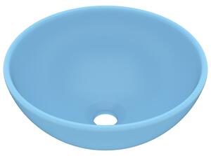 Okrągła umywalka łazienkowa, matowy błękit, 32,5 x 14 cm