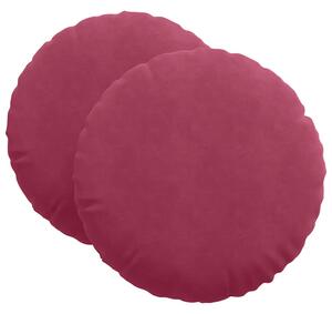 Poduszki na siedziska 2 pcs Czerwone wino Ø 80 x 29 cm Aksamit