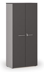 Szafa biurowa z drzwiami PRIMO GRAY, 800 x 420 x 1781 mm, szary/grafit