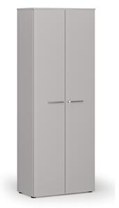 Szafa biurowa z drzwiami PRIMO GRAY, 800 x 420 x 2128 mm, szary