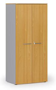 Szafa biurowa z drzwiami PRIMO GRAY, 800 x 500 x 1781 mm, szary/buk