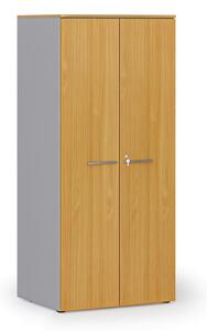 Szafa biurowa z drzwiami PRIMO GRAY, 1781 x 800 x 600 mm, szary/buk