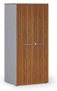 Szafa biurowa z drzwiami PRIMO GRAY, 1781 x 800 x 600 mm, szary/orzech