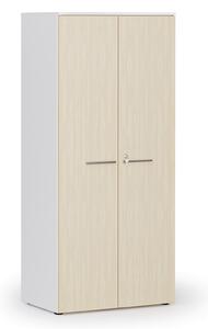Szafa biurowa z drzwiami PRIMO WHITE, 800 x 500 x 1781 mm, biały/brzoza