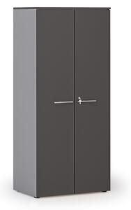 Szafa biurowa z drzwiami PRIMO GRAY, 800 x 500 x 1781 mm, szary/grafitowy