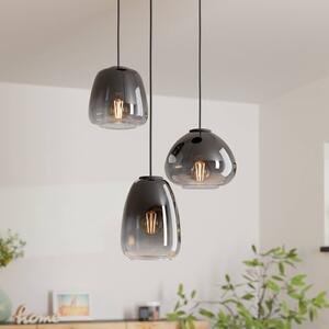 EGLO Lampa wisząca szklana Aguilares, możliwość ściemniania, aluminiowy / szary / cynkowy, salon / jadalnia, szkło, nowoczesny