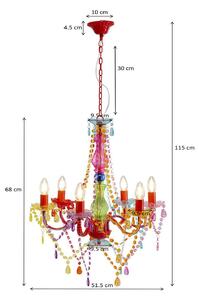 KARE Żyrandol Starlight Rainbow, możliwość ściemniania, multikolor, salon / jadalnia, metal