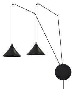 Abramo 2 Black 160/2 Lampa Sufitowa Wisząca Regulowana Najnowszy Design Czarna Loft