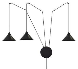 Abramo 3 Black 160/3 Lampa Sufitowa Wisząca Regulowana Najnowszy Design Czarna Loft