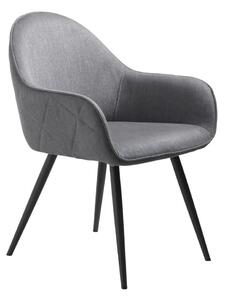 Szary tapicerowany fotel jadalniany z podłokietnikami Minto – Unique Furniture
