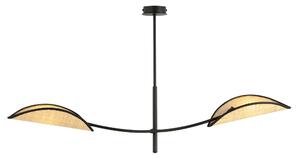 Lotus 2 Black/Rattan 1108/2 Lampa Sufitowa Żyrandol Oryginalny Design Abażury