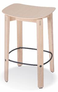 Hoker z litego drewna dębowego w naturalnym kolorze (wysokość siedziska 65 cm) Nora – Gazzda