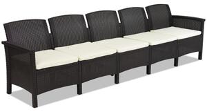 Pięcioosobowa sofa technorattanowa Venezia 5 brązowa Bica