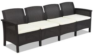 Czteroosobowa sofa technorattanowa Venezia 4 brązowa Bica