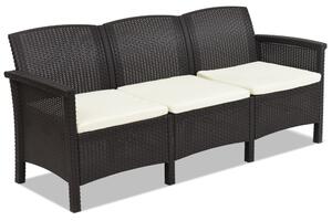 Trzyosobowa sofa technorattanowa Venezia 3 brązowa Bica