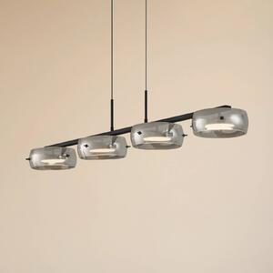 Lampa wisząca szklana Martis Lucande, możliwość ściemniania, czarny, salon / jadalnia, szkło, nowoczesny