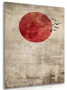 Obraz japandi Obraz czerwony księżyc