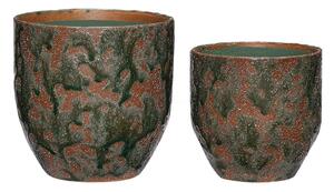 Ceramiczne ręcznie wykonane osłonki na doniczki zestaw 2 szt. ø 15 cm Normu – Hübsch