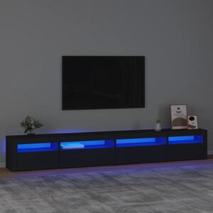 Szafka pod TV z oświetleniem LED, czarna, 270x35x40 cm