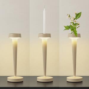 Lucande LED świecznik Lea, wazon, beżowy, 28 cm