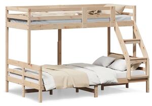 Łóżko piętrowe, 90x200/120x200 cm, lite drewno sosnowe