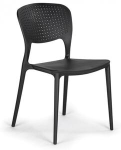 Plastikowe krzesło do jadalni EASY II, czarne