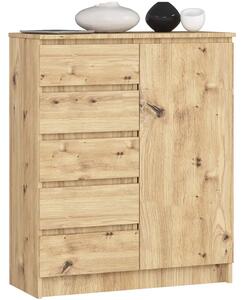 Komoda z 5 szufladami i półkami dąb artisan E9-F05