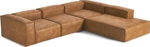 Narożna sofa modułowa XL ze skóry z recyklingu Lennon