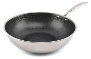 Patelnia z powłoką nieprzywierającą wok ze stali nierdzewnej ø 31,5 cm Fusion – BonBistro
