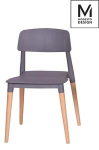 MODESTO krzesło ECCO szare - polipropylen, podstawa bukowa