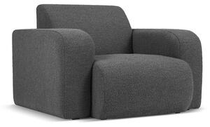 Ciemnoszary fotel z materiału bouclé Molino – Micadoni Home
