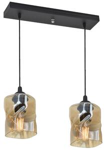 Felis lampa wisząca czarny 2x60w e27 klosz bursztynowy
