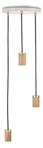 Biało-naturalna lampa wisząca ze ściemniaczem ø 25 cm – tala