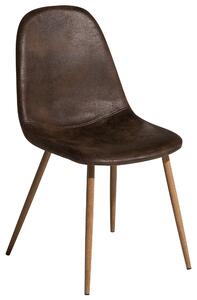 Retro zestaw 2 krzeseł tapicerowany ekoskóra drewniane nogi brązowy Bruce Beliani