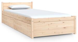 Rama łóżka z szufladami, 75x190 cm, pojedyncza