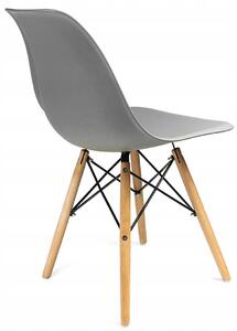 Szare krzesło do stołu w stylu skandynawskim - Huso 3X