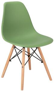 Zielone skandynawskie krzesło do stołu - Huso 3X