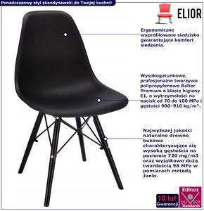 Czarne krzesło do salonu skandynawskiego - Huso 4X