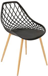 Czarne krzesło ażurowe w nowoczesnym stylu - Kifo 3X