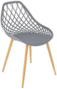Szare krzesło metalowe z ażurowym siedziskiem - Kifo 3X