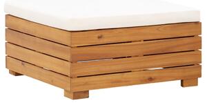 Moduł podnóżka, 1 szt., z poduszką, lite drewno akacjowe
